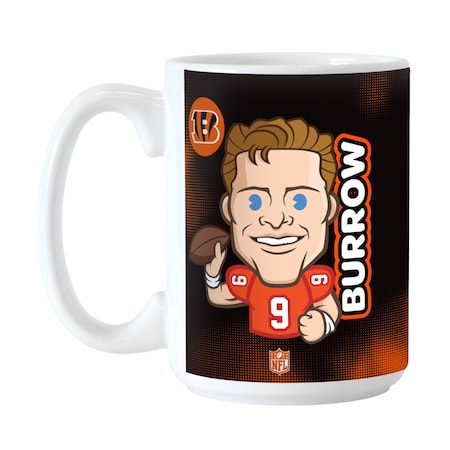 Logo Brands Cincinnati Bengals Joe Burrow Caricature 15oz Sublimated Mug 607P-C15M-JBC